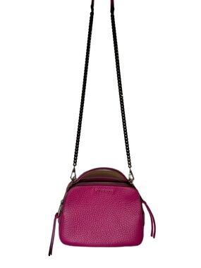 Orciani Magenta Leather Crossbody Bag with Chain Strap